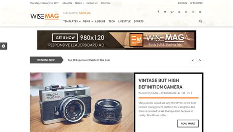 Wise Mag WordPress Theme Documentation .
